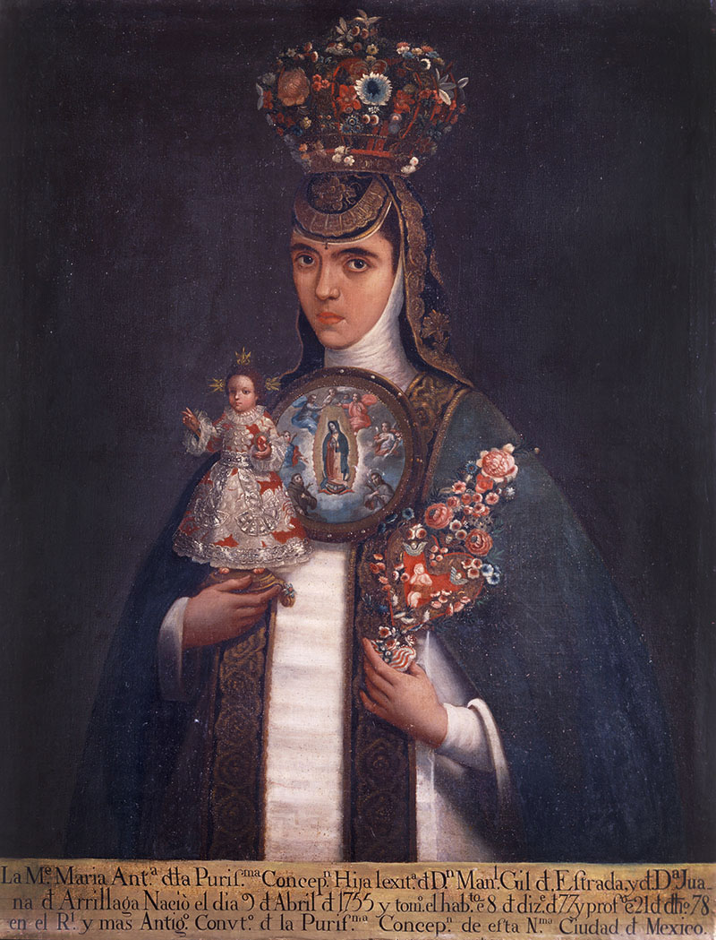 Crowned Nun Portrait of Sor María Antonia de la Purísima Concepción Gil de Estrada y Arrillaga, c. 1777, Museo Nacional del Virreinato, Tepotzotlán, Mexico.