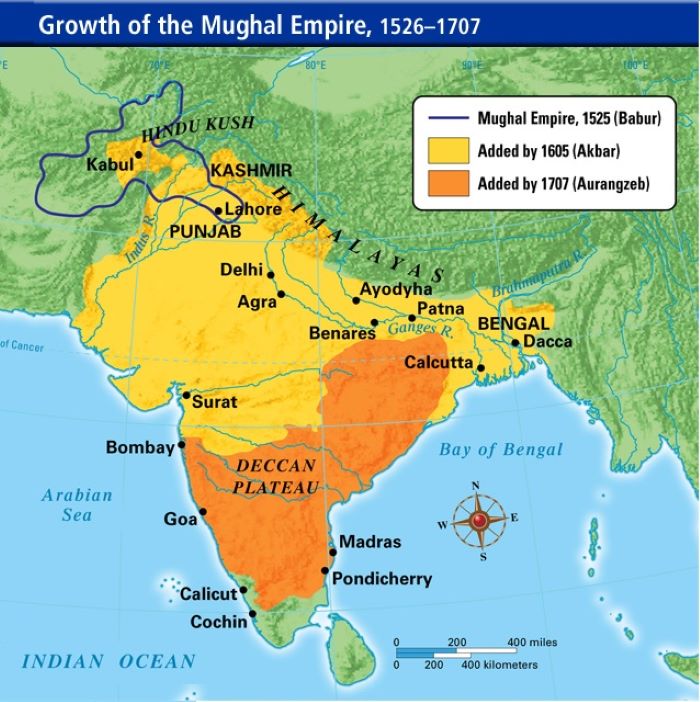 Mughal Empire Akbar Map