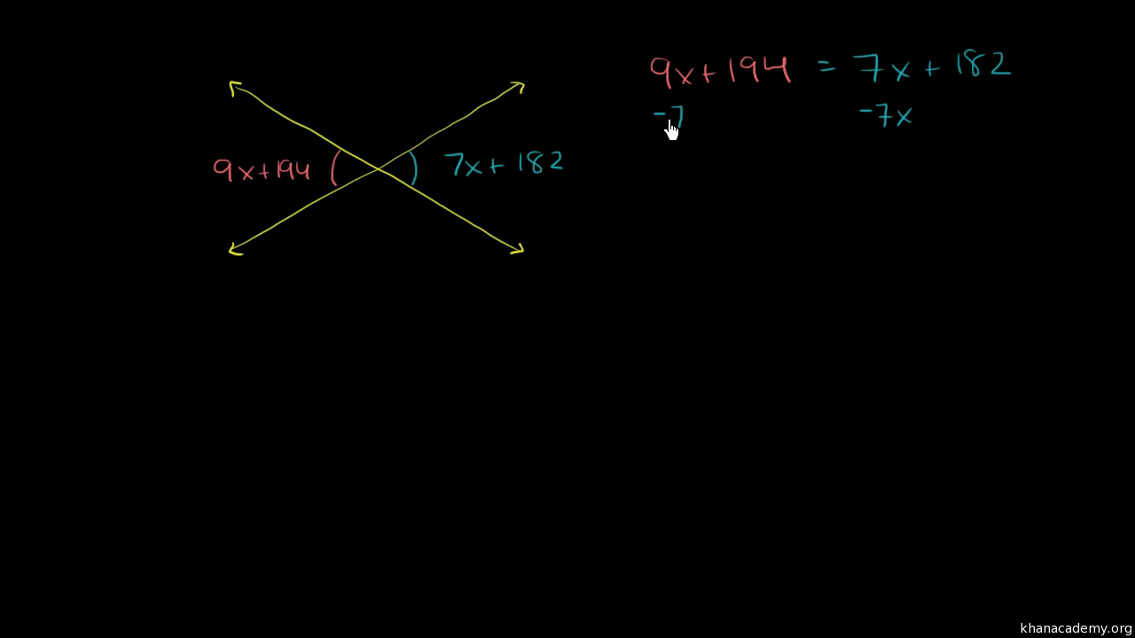 Equation Practice With Vertical Angles Video Khan Academy