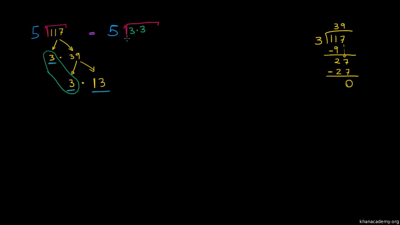 Simplificar una raíz cuadrada 