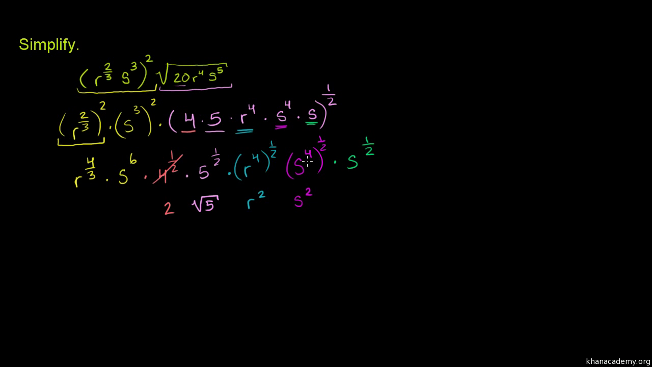 Rational exponents and radicals  Algebra 22  Math  Khan Academy With Simplifying Radicals Worksheet Algebra 2