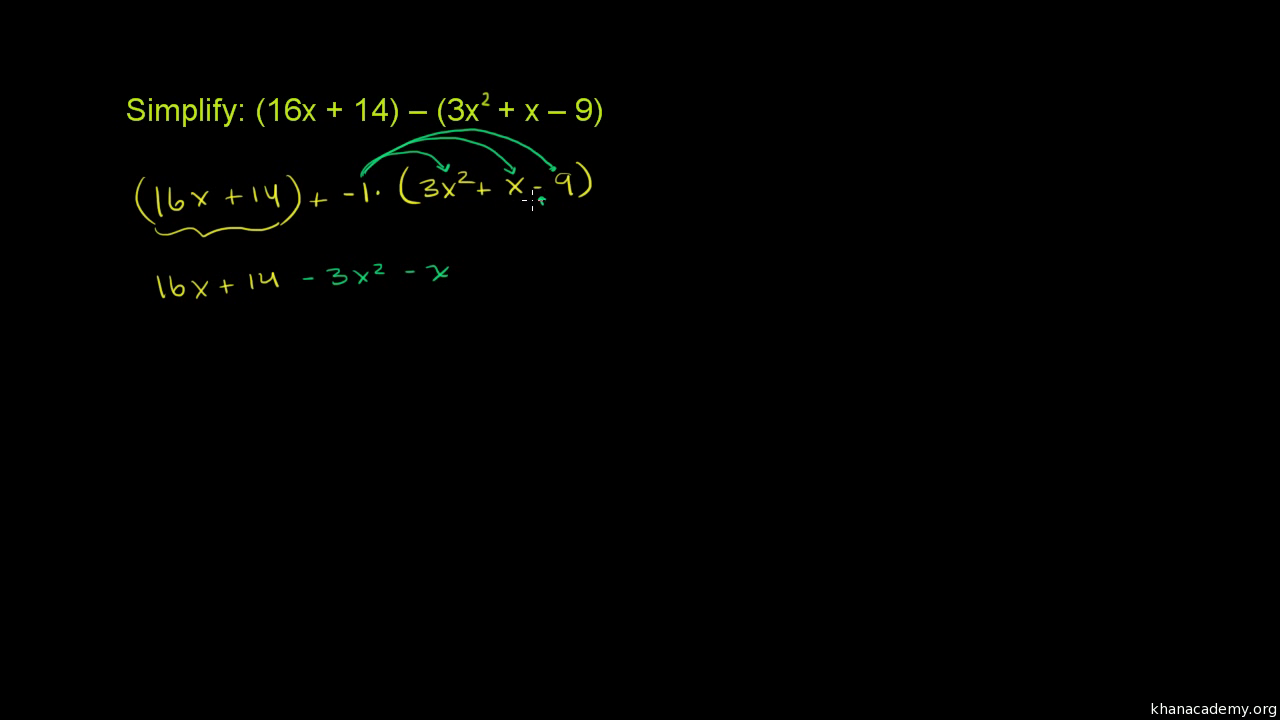 Subtracting polynomials (video) | Khan Academy