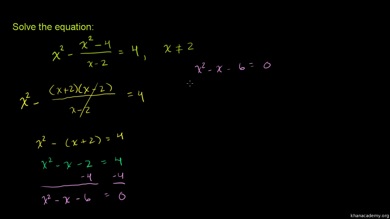Equations With One Rational Expression Advanced Video Khan Academy