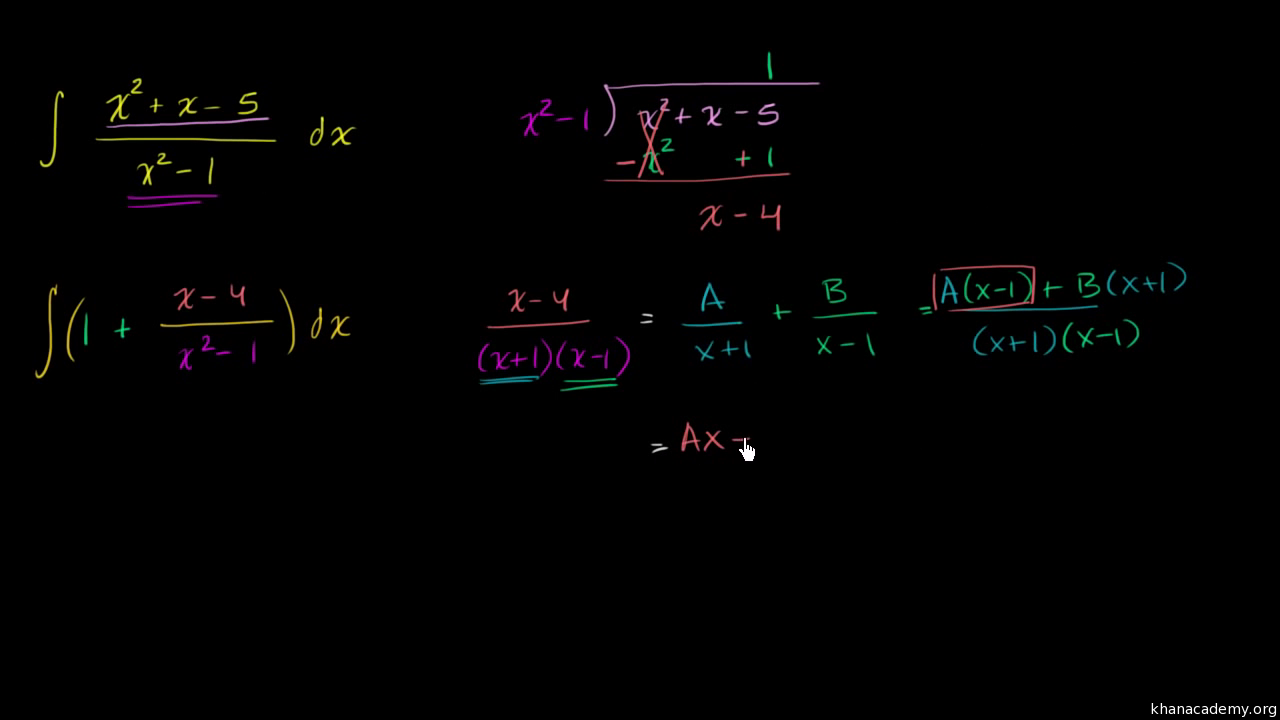 Partial fraction decomposition to evaluate integral