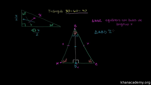 Demostración de triángulos rectángulos especiales (parte 1) (video)