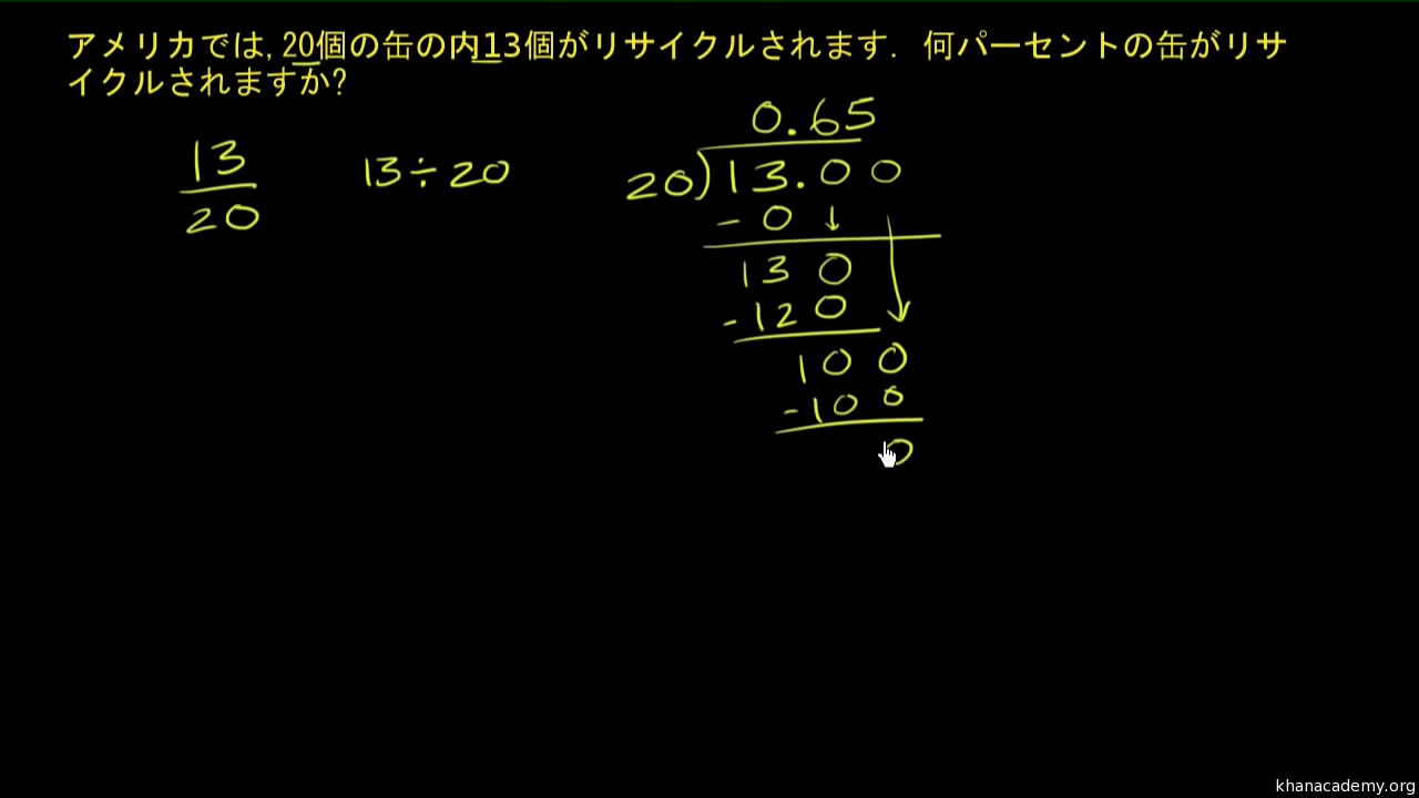 パーセントの文章問題 カンのリサイクル ビデオ パーセントの文章問題 カーンアカデミー