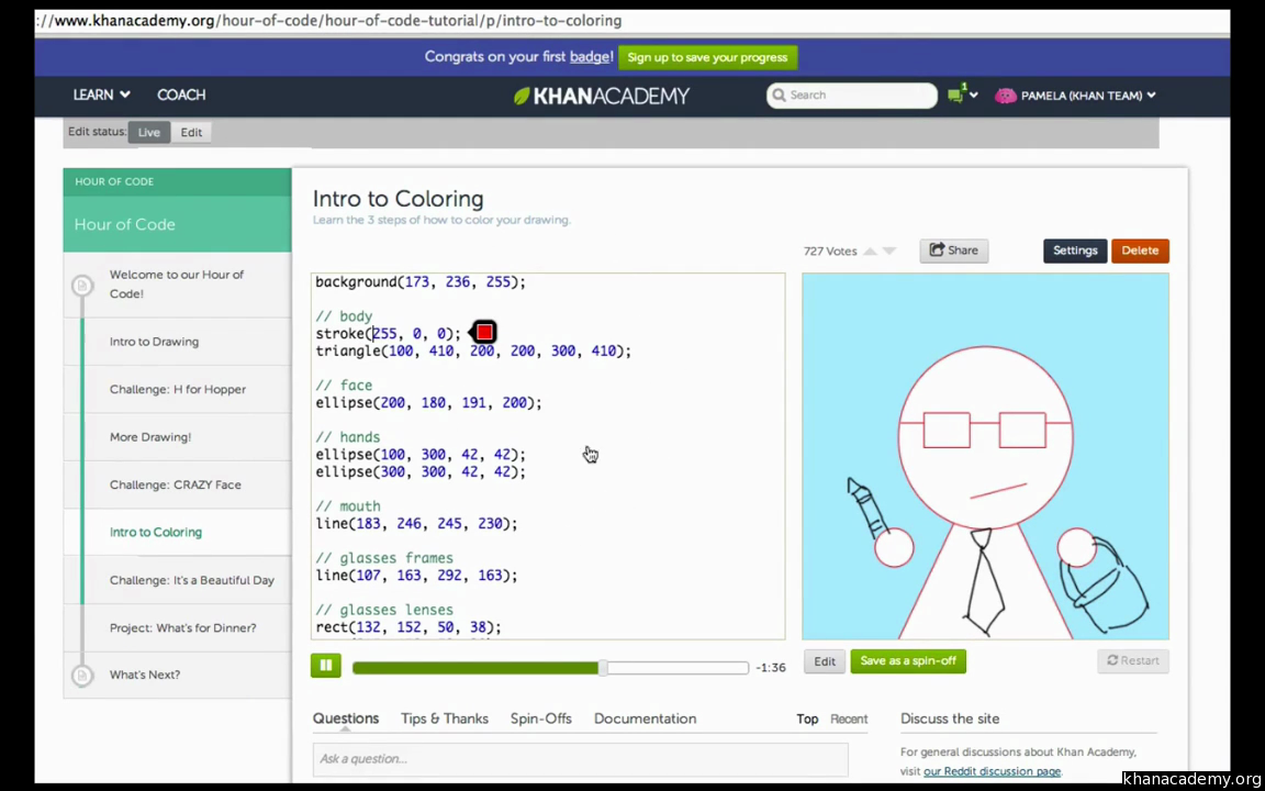 Welcome To Our Hour Of Code Video Khan Academy - roblox free code day 4 final code youtube