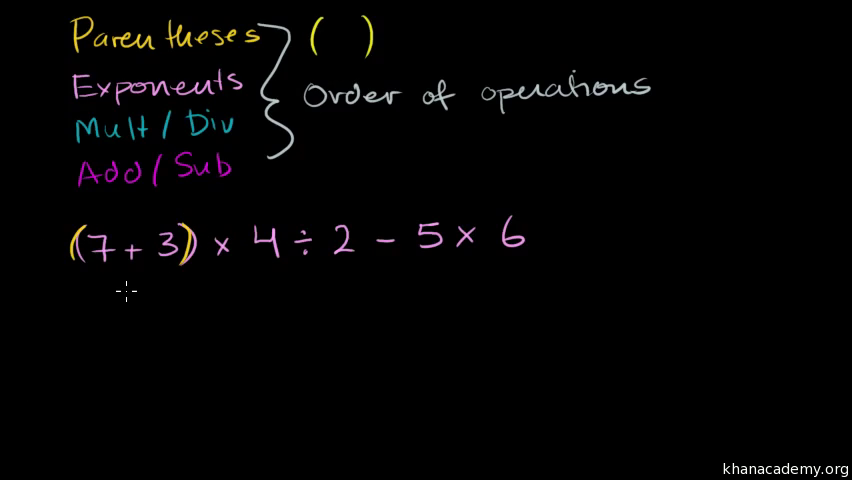 intro to order of operations video khan academy