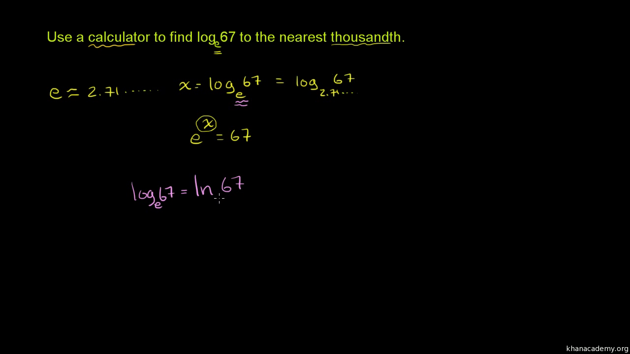 Evaluating natural logarithm with calculator video   Khan Academy