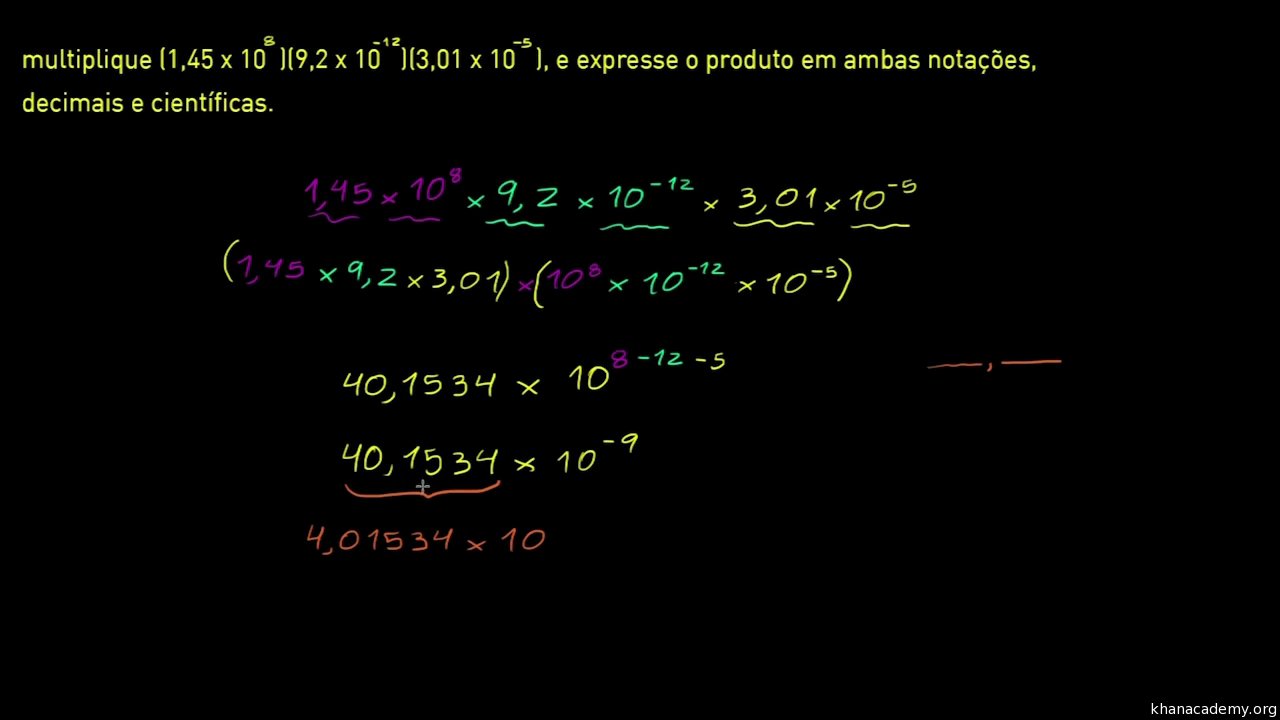 Notação cientifica  Notação científica, Cientifica, Potencia de base 10