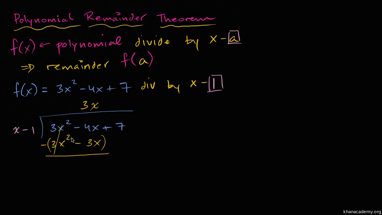 Intro to the Polynomial Remainder Theorem