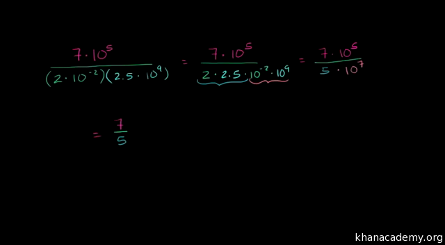 科学的表記法でのかけ算と割り算 ビデオ 科学的表記法の数の間の算術 カーンアカデミー