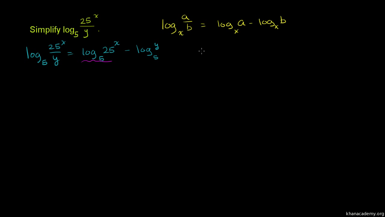 Using the properties of logarithms multiple steps video   Khan ...