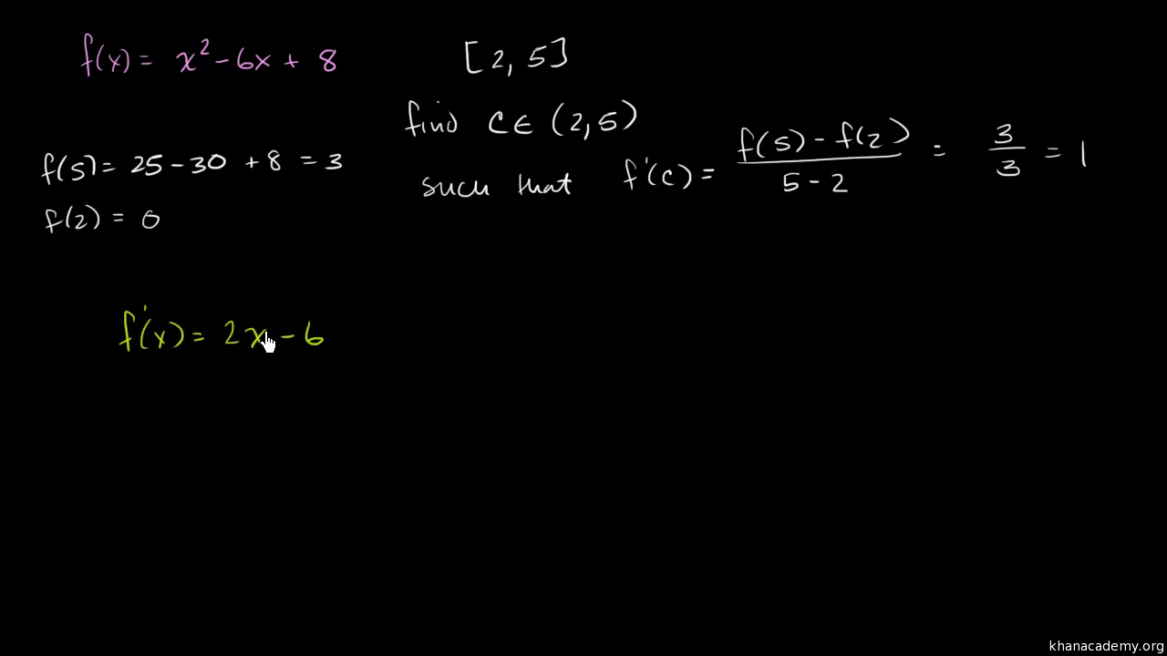 Solved According to the Mean Value Theorem, there is