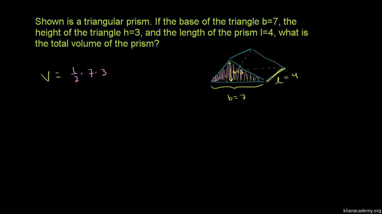 Volume Of Triangular Prism Cube Video Khan Academy