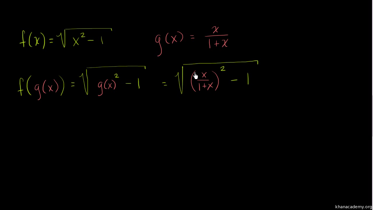 Finding Composite Functions Video Khan Academy