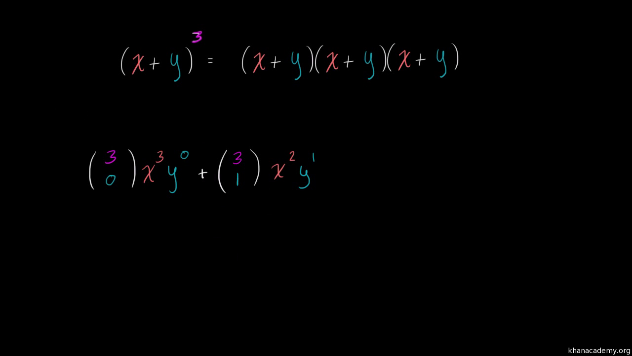Binomial Expansion Combinatorics Video Khan Academy