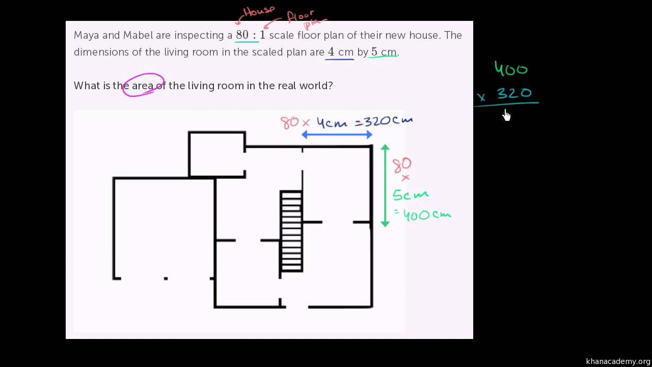 Interpreting a scale drawing (video)  Khan Academy Inside Scale Drawings Worksheet 7th Grade