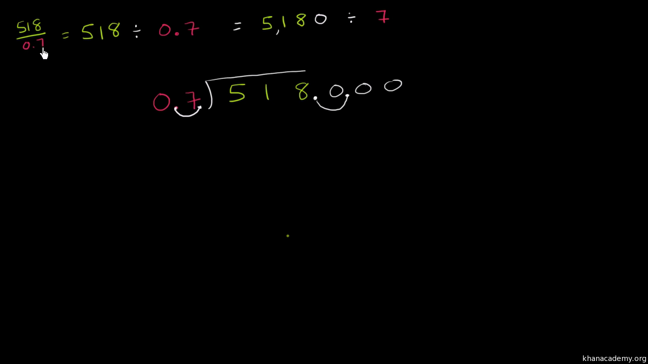 Dividing A Whole Number By A Decimal Video Khan Academy