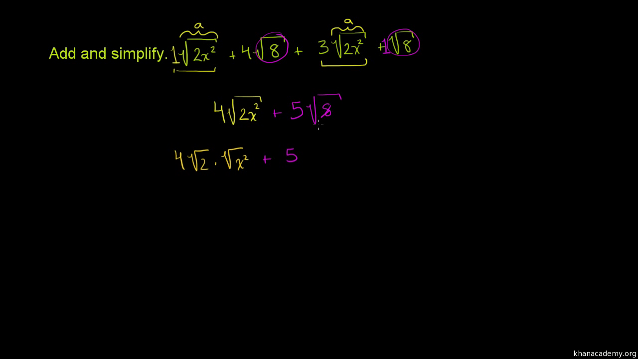 Simplifying radical expressions (addition) Throughout Simplifying Radicals Practice Worksheet