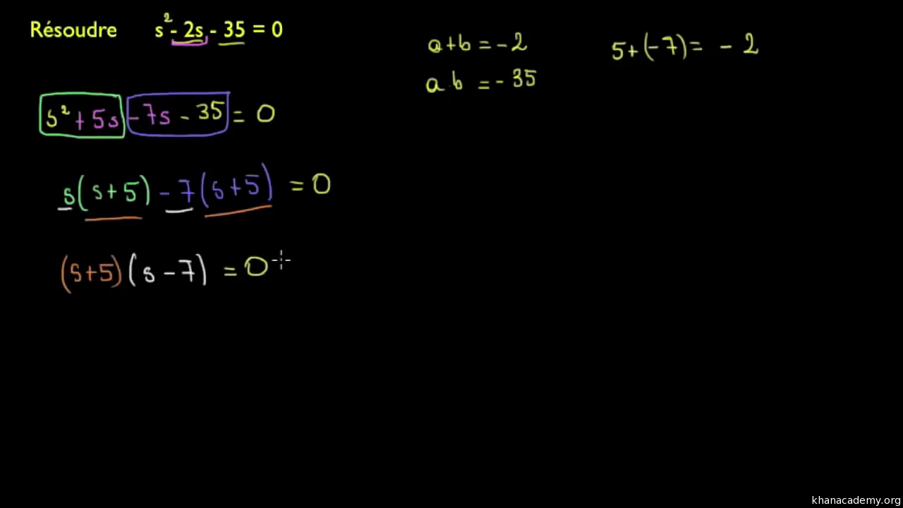 Résoudre Une équation Avec Des X Au Carré Résoudre une équation du second degré à l'aide d'une factorisation (vidéo)  | Khan Academy