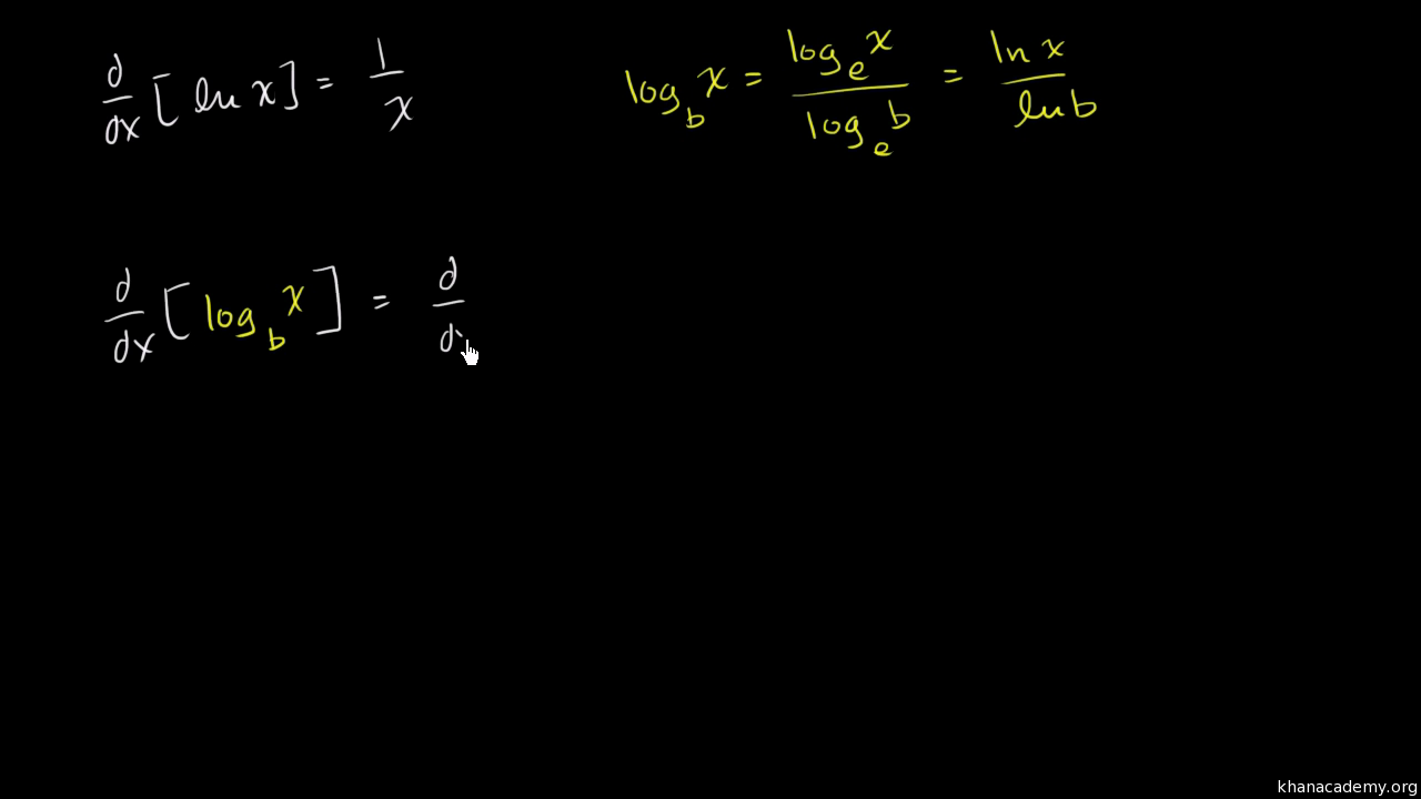 derivative of log base 3 of x