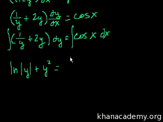 Separable Equations Example Old Video Khan Academy