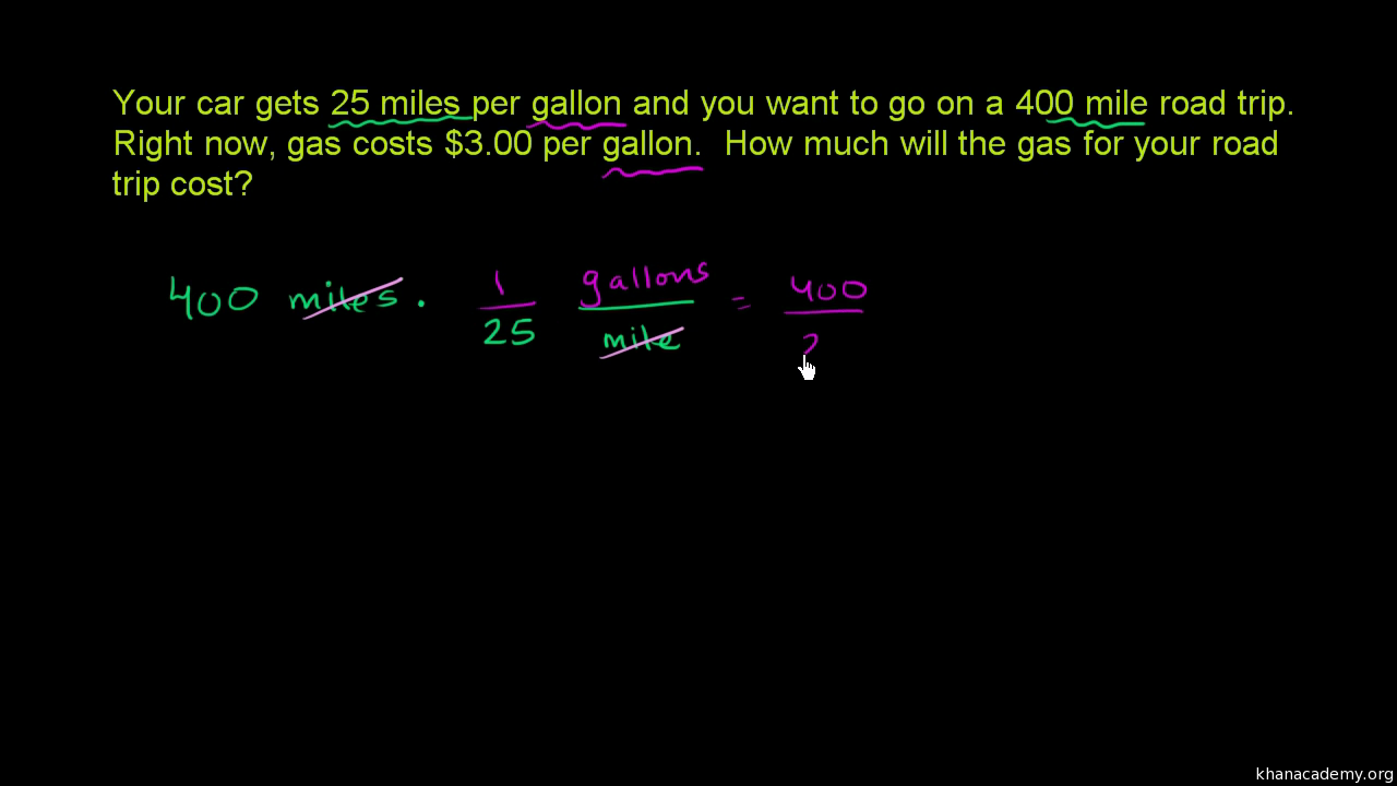 Multiple Units Word Problem Road Trip Video Khan Academy