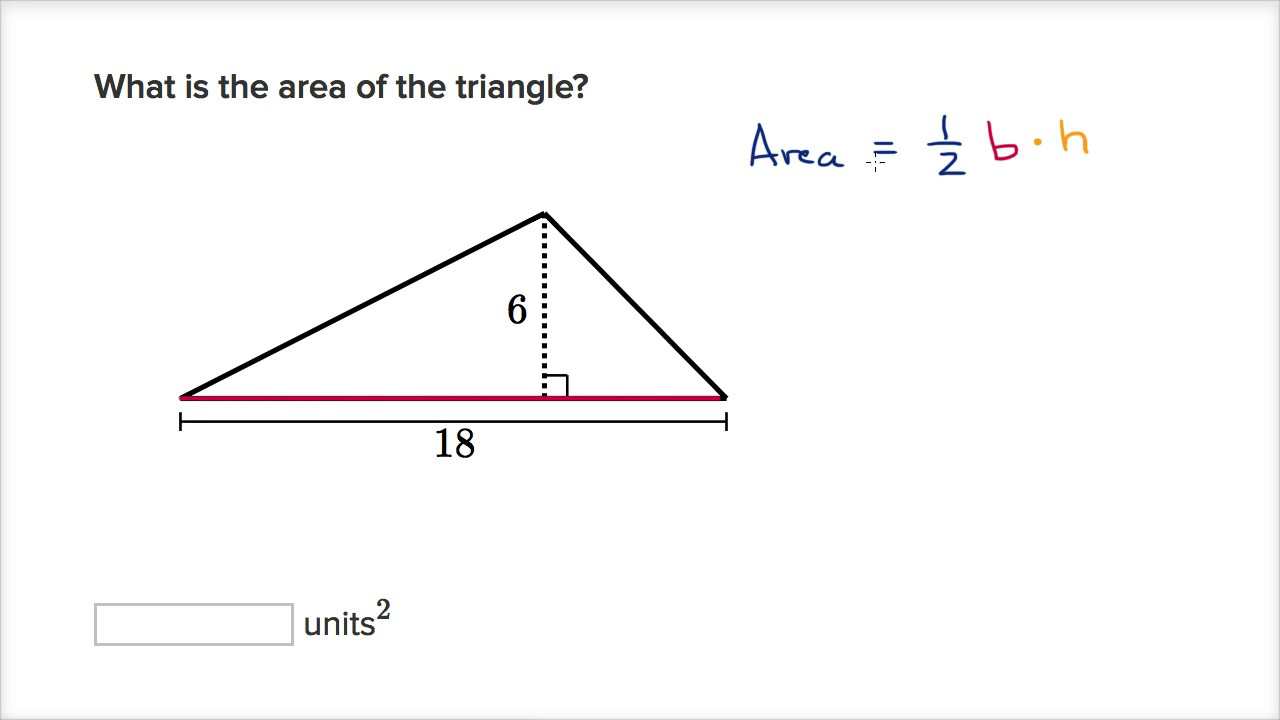 How to find area of triangle (formula walkthrough) (video)