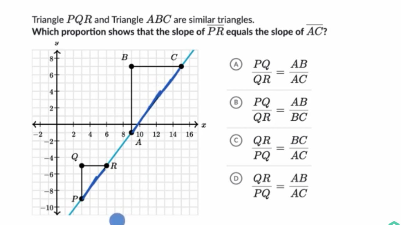 Similar triangles slope practice khan academy