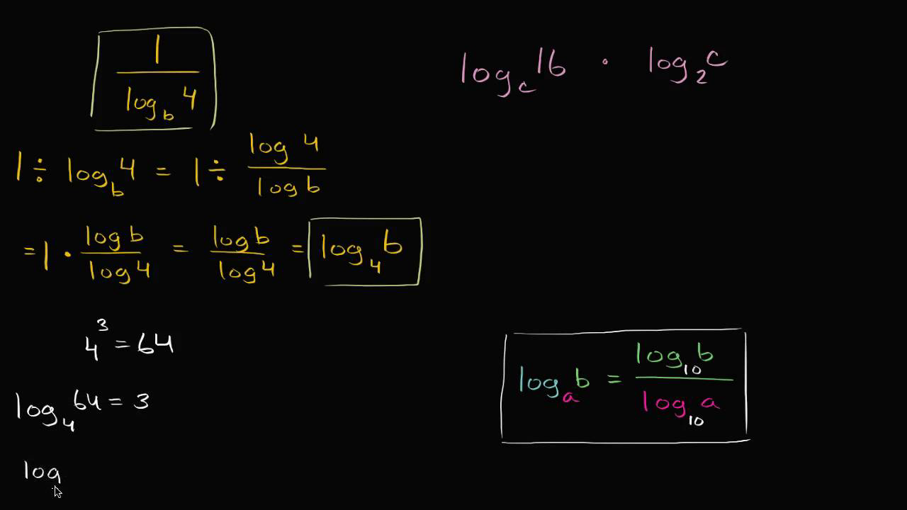 Toll liar shortly Using the logarithm change of base rule (video) | Khan Academy